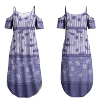 Hawaii Christmas In July Couples Matching Summer Maxi Dress and Long Sleeve Button Shirt Amethyst Purple Mele Kalikimaka Sea Animals DT05 - Polynesian Pride