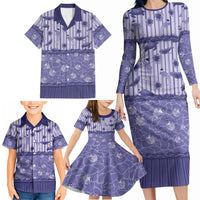 Hawaii Christmas In July Family Matching Long Sleeve Bodycon Dress and Hawaiian Shirt Amethyst Purple Mele Kalikimaka Sea Animals DT05 - Polynesian Pride
