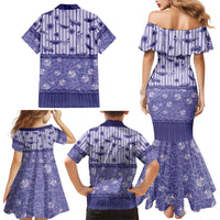 Hawaii Christmas In July Family Matching Mermaid Dress and Hawaiian Shirt Amethyst Purple Mele Kalikimaka Sea Animals DT05 Mom's Dress Purple - Polynesian Pride
