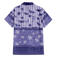 Hawaii Christmas In July Family Matching Mermaid Dress and Hawaiian Shirt Amethyst Purple Mele Kalikimaka Sea Animals DT05 Dad's Shirt - Long Sleeve Purple - Polynesian Pride