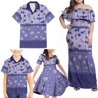 Hawaii Christmas In July Family Matching Off Shoulder Maxi Dress and Hawaiian Shirt Amethyst Purple Mele Kalikimaka Sea Animals DT05 - Polynesian Pride