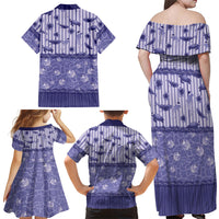 Hawaii Christmas In July Family Matching Off Shoulder Maxi Dress and Hawaiian Shirt Amethyst Purple Mele Kalikimaka Sea Animals DT05 Mom's Dress Purple - Polynesian Pride