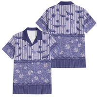 Hawaii Christmas In July Family Matching Off Shoulder Short Dress and Hawaiian Shirt Amethyst Purple Mele Kalikimaka Sea Animals DT05 Dad's Shirt - Short Sleeve Purple - Polynesian Pride