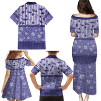 Hawaii Christmas In July Family Matching Puletasi and Hawaiian Shirt Amethyst Purple Mele Kalikimaka Sea Animals
