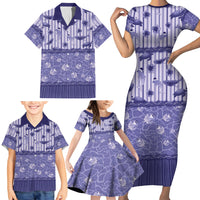 Hawaii Christmas In July Family Matching Short Sleeve Bodycon Dress and Hawaiian Shirt Amethyst Purple Mele Kalikimaka Sea Animals DT05 - Polynesian Pride