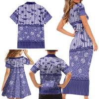 Hawaii Christmas In July Family Matching Short Sleeve Bodycon Dress and Hawaiian Shirt Amethyst Purple Mele Kalikimaka Sea Animals DT05 Mom's Dress Purple - Polynesian Pride