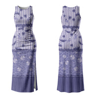 Hawaii Christmas In July Family Matching Tank Maxi Dress and Hawaiian Shirt Amethyst Purple Mele Kalikimaka Sea Animals DT05 Mom's Dress Purple - Polynesian Pride