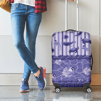 Hawaii Christmas In July Luggage Cover Amethyst Purple Mele Kalikimaka Sea Animals