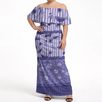 Hawaii Christmas In July Off Shoulder Maxi Dress Amethyst Purple Mele Kalikimaka Sea Animals DT05 Women Purple - Polynesian Pride