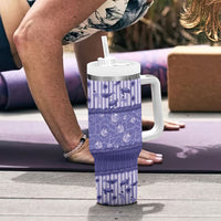 Hawaii Christmas In July Tumbler With Handle Amethyst Purple Mele Kalikimaka Sea Animals