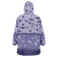 Hawaii Christmas In July Wearable Blanket Hoodie Amethyst Purple Mele Kalikimaka Sea Animals