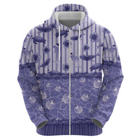 Hawaii Christmas In July Zip Hoodie Amethyst Purple Mele Kalikimaka Sea Animals DT05 - Polynesian Pride