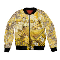 Hawaii Banana Seal Bomber Jacket Ilio Holo I Ka Uaua Aloha DT05 Unisex Yellow - Polynesian Pride