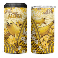 Hawaii Banana Seal 4 in 1 Can Cooler Tumbler Ilio Holo I Ka Uaua Aloha DT05 One Size: 16 oz Yellow - Polynesian Pride