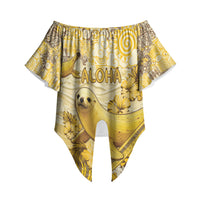 Hawaii Banana Seal Off Shoulder Wrap Waist Top Ilio Holo I Ka Uaua Aloha DT05 - Polynesian Pride