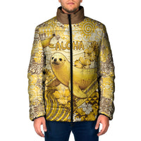 Hawaii Banana Seal Padded Jacket Ilio Holo I Ka Uaua Aloha DT05 Men Yellow - Polynesian Pride
