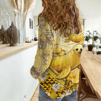 Hawaii Banana Seal Women Casual Shirt Ilio Holo I Ka Uaua Aloha DT05 - Polynesian Pride