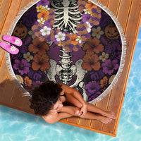 Hawaii Halloween Beach Blanket Skeleton Bones Flower Lei Tropical Floral DT05 - Polynesian Pride