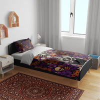 Hawaii Halloween Bedding Set Skeleton Bones Flower Lei Tropical Floral DT05 - Polynesian Pride
