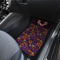 Hawaii Halloween Car Mats Skeleton Bones Flower Lei Tropical Floral DT05 - Polynesian Pride