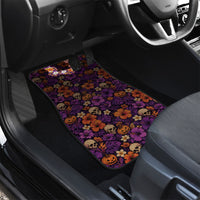 Hawaii Halloween Car Mats Skeleton Bones Flower Lei Tropical Floral DT05 - Polynesian Pride