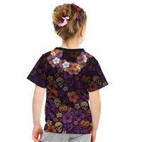 Hawaii Halloween Kid T Shirt Skeleton Bones Flower Lei Tropical Floral DT05 - Polynesian Pride