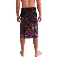 Hawaii Halloween Lavalava Skeleton Bones Flower Lei Tropical Floral DT05 - Polynesian Pride