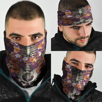 Hawaii Halloween Neck Gaiter Skeleton Bones Flower Lei Tropical Floral DT05 - Polynesian Pride
