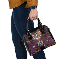 Hawaii Halloween Shoulder Handbag Skeleton Bones Flower Lei Tropical Floral DT05 - Polynesian Pride