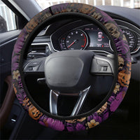 Hawaii Halloween Steering Wheel Cover Skeleton Bones Flower Lei Tropical Floral DT05 - Polynesian Pride