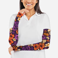 Hawaii Halloween Arm Sleeves Skeleton Pumpkin Hawaiian Flower Tribal DT05 - Polynesian Pride