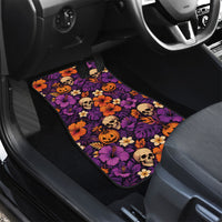 Hawaii Halloween Car Mats Skeleton Pumpkin Hawaiian Flower Tribal DT05 - Polynesian Pride