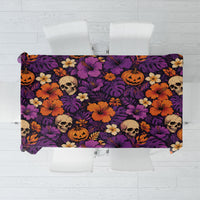 Hawaii Halloween Tablecloth Skeleton Pumpkin Hawaiian Flower Tribal DT05 Purple - Polynesian Pride