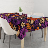 Hawaii Halloween Tablecloth Skeleton Pumpkin Hawaiian Flower Tribal DT05 - Polynesian Pride