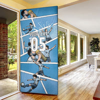 Custom Argentina Football Door Cover Goat Comic Style Sun Of May