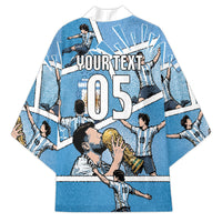 Custom Argentina Football Kimono Goat Comic Style Sun Of May