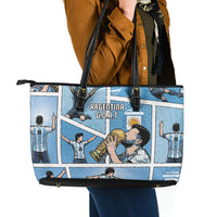 Argentina Football Leather Tote Bag Goat Comic Style Sun Of May