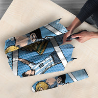 Argentina Football Umbrella Goat Comic Style Sun Of May
