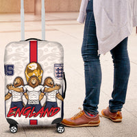 Custom England Football Luggage Cover Three Lions Trophy St George Cross DT05 White - Polynesian Pride