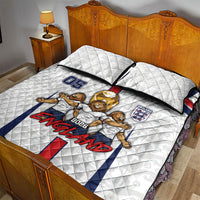 Custom England Football Quilt Bed Set Three Lions Trophy St George Cross
