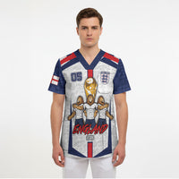 Custom England Football Scrub Top Three Lions Trophy St George Cross