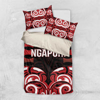 Aotearoa Ngapuhi Bedding Set Maori Pattern New Zealand DT05 US Twin 172cm x 218cm Red - Polynesian Pride