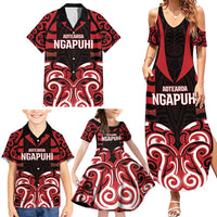 Custom Aotearoa Ngapuhi Family Matching Summer Maxi Dress and Hawaiian Shirt Maori Pattern New Zealand - Polynesian Pride