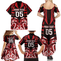 Custom Aotearoa Ngapuhi Family Matching Summer Maxi Dress and Hawaiian Shirt Maori Pattern New Zealand - Polynesian Pride