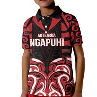 Custom Aotearoa Ngapuhi Kid Polo Shirt Maori Pattern New Zealand - Polynesian Pride