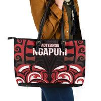 Aotearoa Ngapuhi Leather Tote Bag Maori Pattern New Zealand - Polynesian Pride