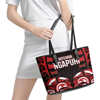 Aotearoa Ngapuhi Leather Tote Bag Maori Pattern New Zealand - Polynesian Pride