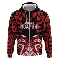 Custom Aotearoa Ngapuhi Zip Hoodie Maori Pattern New Zealand - Polynesian Pride