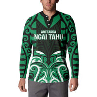 Custom Aotearoa Ngai Tahu Button Sweatshirt Maori Pattern New Zealand - Polynesian Pride