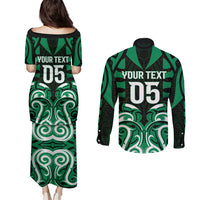 Custom Aotearoa Ngai Tahu Couples Matching Puletasi and Long Sleeve Button Shirt Maori Pattern New Zealand - Polynesian Pride